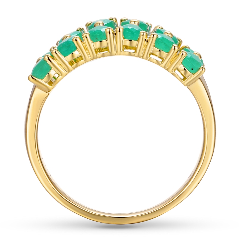 Pierścionek ze szmaragdami i diamentami (R93895 Y EM) : 10 - zdjęcie: 2