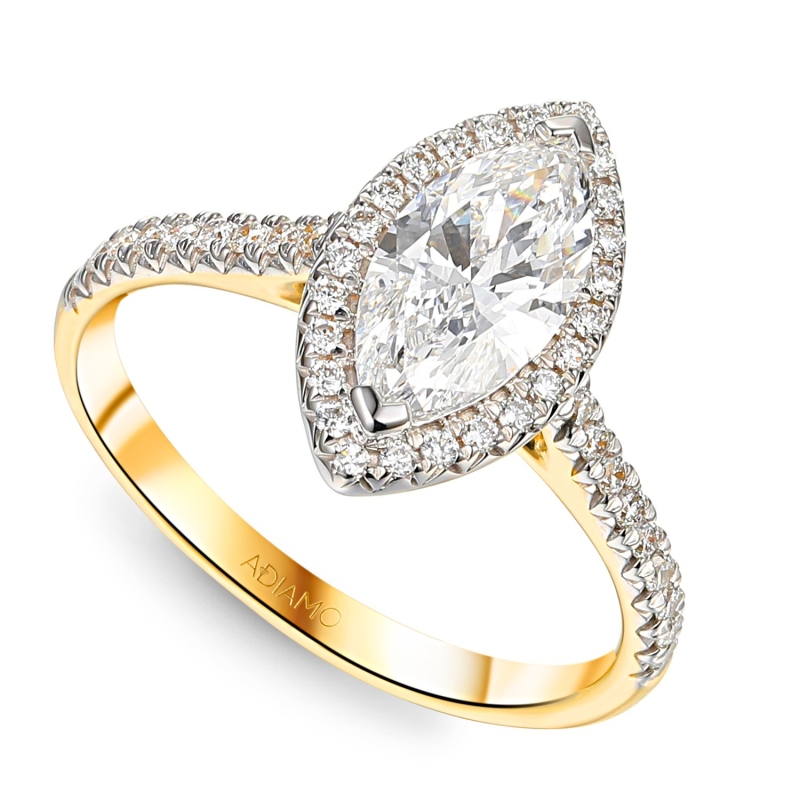 Pierścionek z diamentami laboratoryjnymi (R95582 YW LGD 1,07ct): 10 - zdjęcie: 1