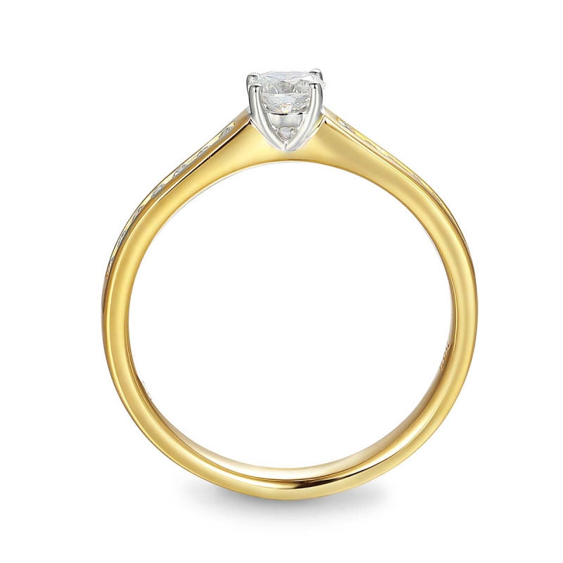 Pierścionek z diamentami (R31737 YW 0,25ct): 14 - zdjęcie: 4