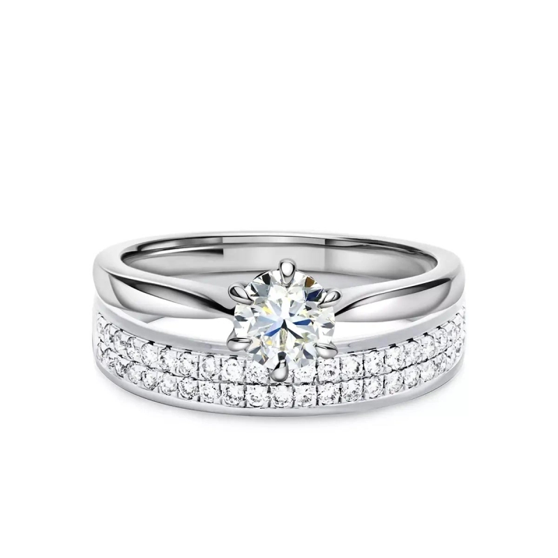 Obrączka ślubna, białe złoto, diamenty laboratoryjne - 4 mm - 0,29ct (O-R47176 W LGD): 10 - zdjęcie: 3