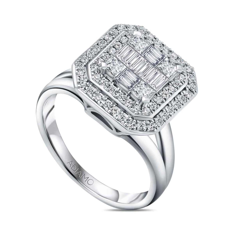 Pierścionek z diamentami (R81608 W): 10 - zdjęcie: 1