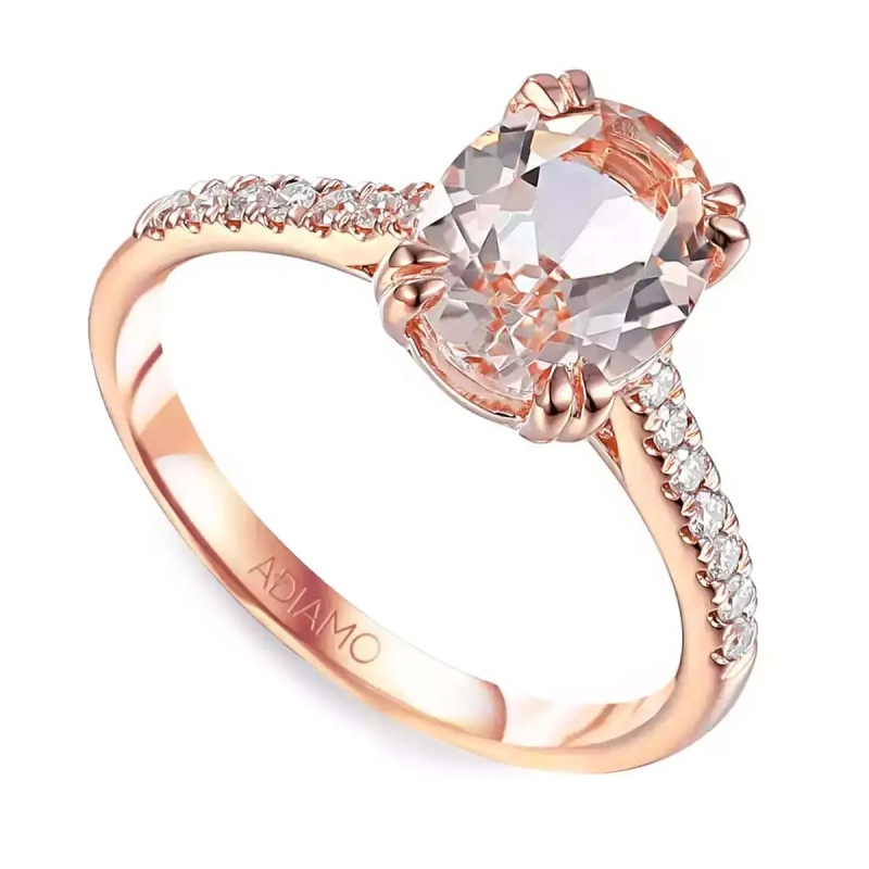 Pierścionek z morganitem i diamentami (R82481 R MR): 13 - zdjęcie: 1