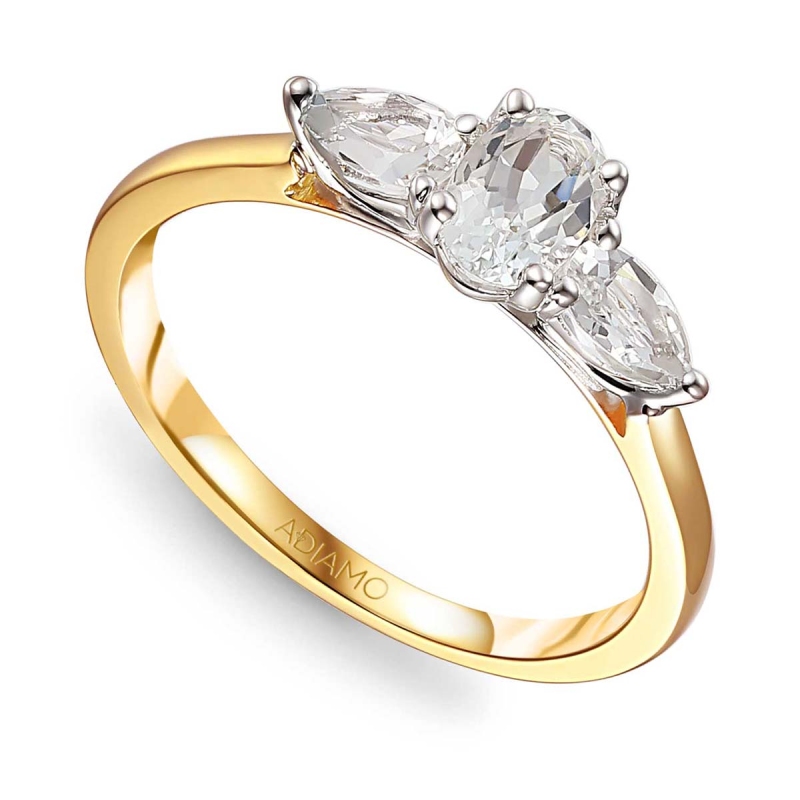 Pierścionek z białymi topazami (R72665 YW WT): 10 - zdjęcie: 1