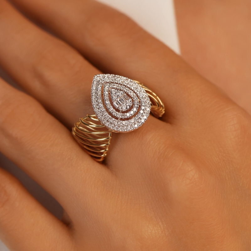 Pierścionek z diamentami (R101938 YW): 16 - zdjęcie: 5