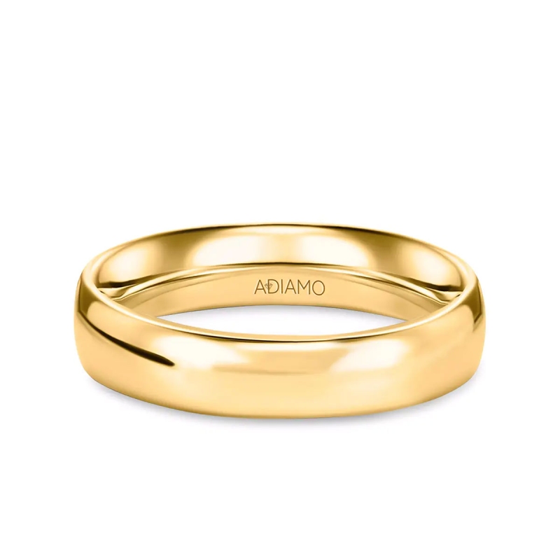 Obrączka ślubna, żółte złoto, półokrągła, męska, 5 mm: 16 - zdjęcie: 1