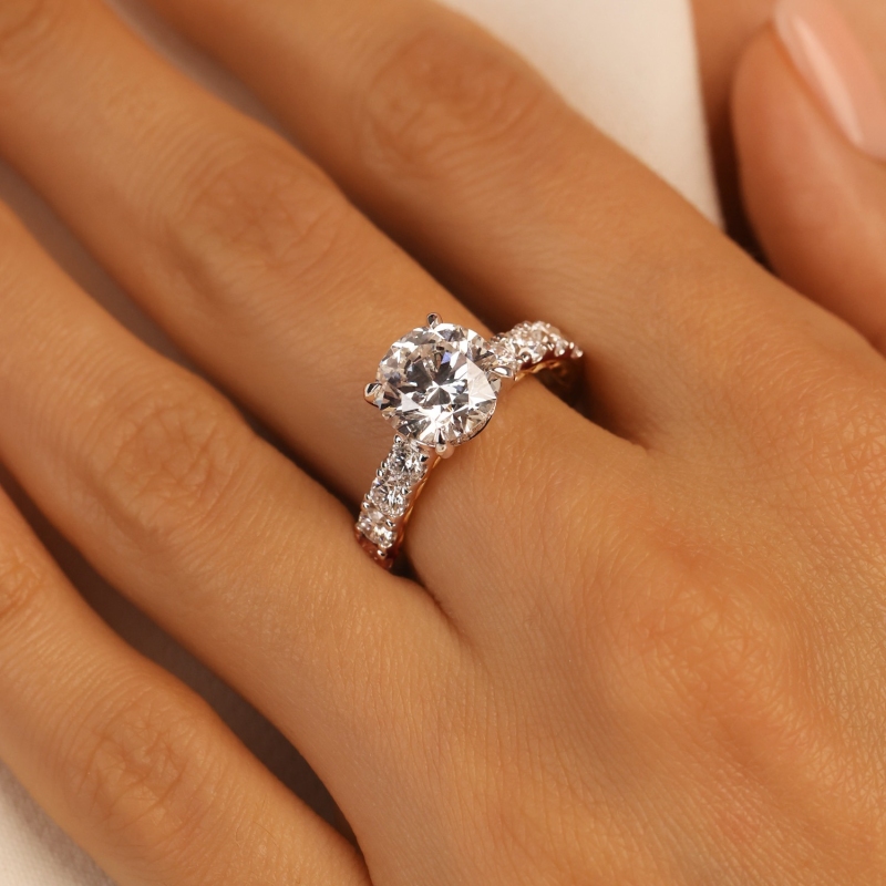 Pierścionek z diamentami laboratoryjnymi (R94452 3,04ct YW LGD): 10 - zdjęcie: 6