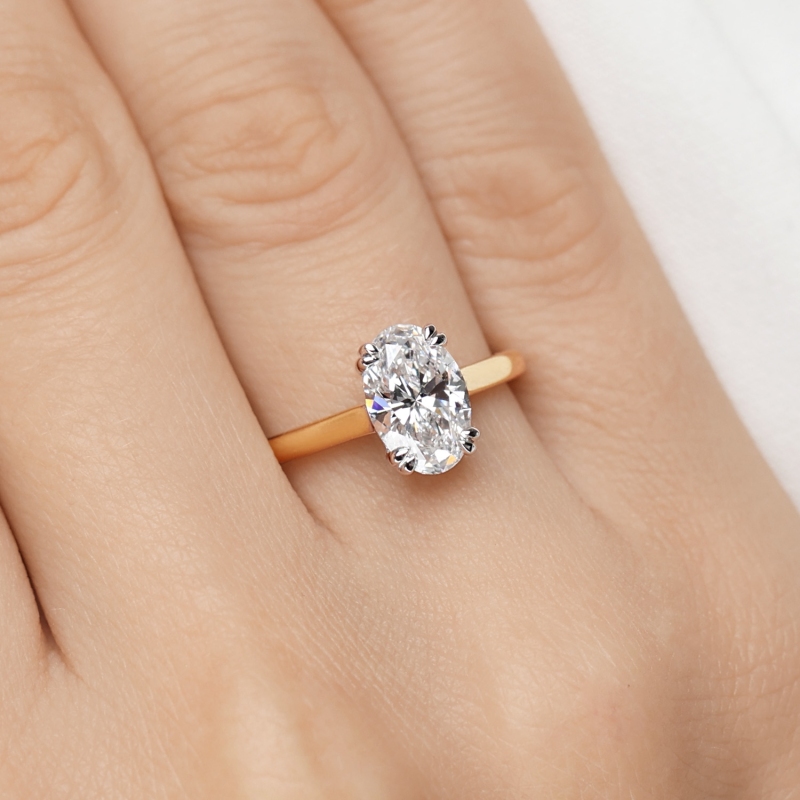 Pierścionek z diamentem laboratoryjnym (R96118 YW LGD 2,00ct) - zdjęcie: 5