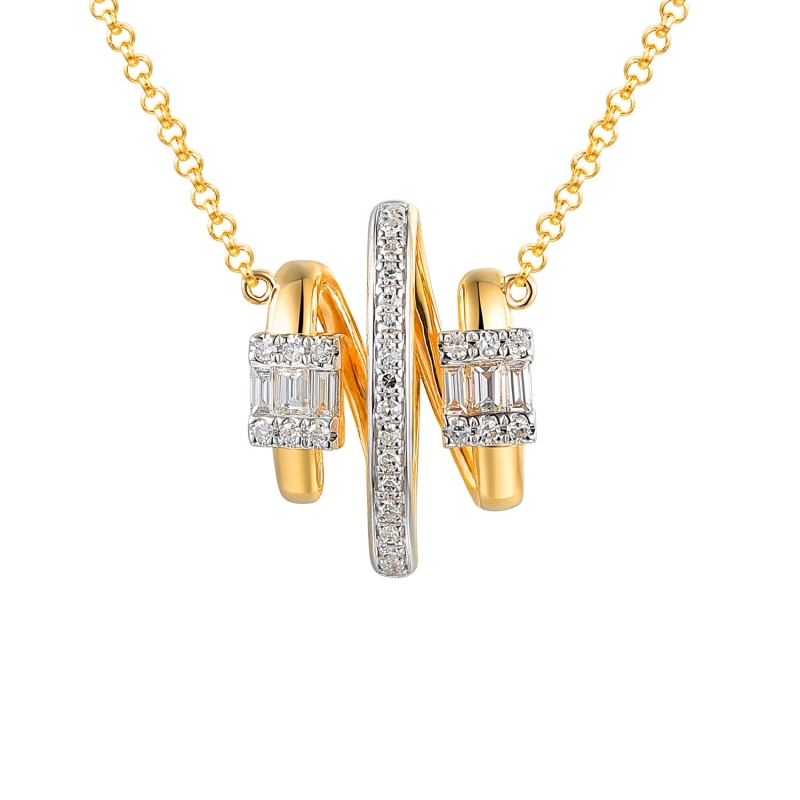 Naszyjnik z diamentami (N12484 Y G) - zdjęcie: 1