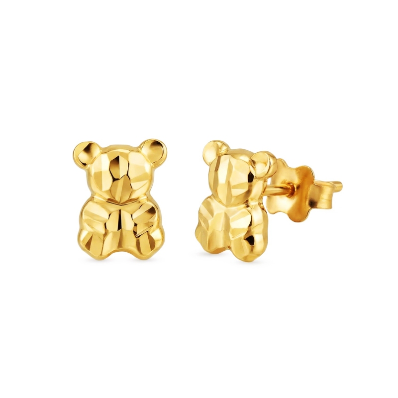 Kolczyki złote misie diamentowane (E77773 Y S) - zdjęcie: 1