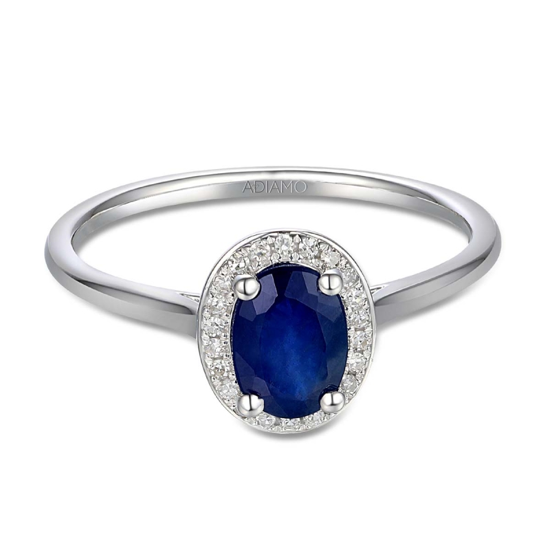 Pierścionek z szafirem i diamentami (R62898 W M SA): 7 - zdjęcie: 3