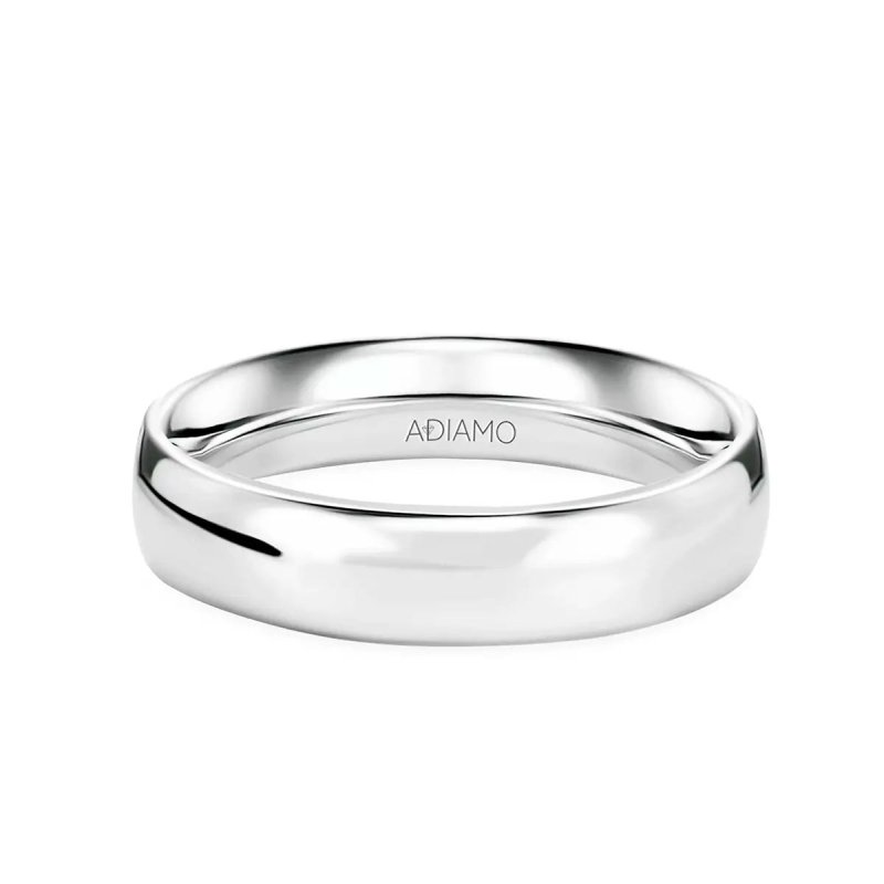 Obrączka ślubna, białe złoto, półokrągła, damska, 4,5 mm: 7 - zdjęcie: 1