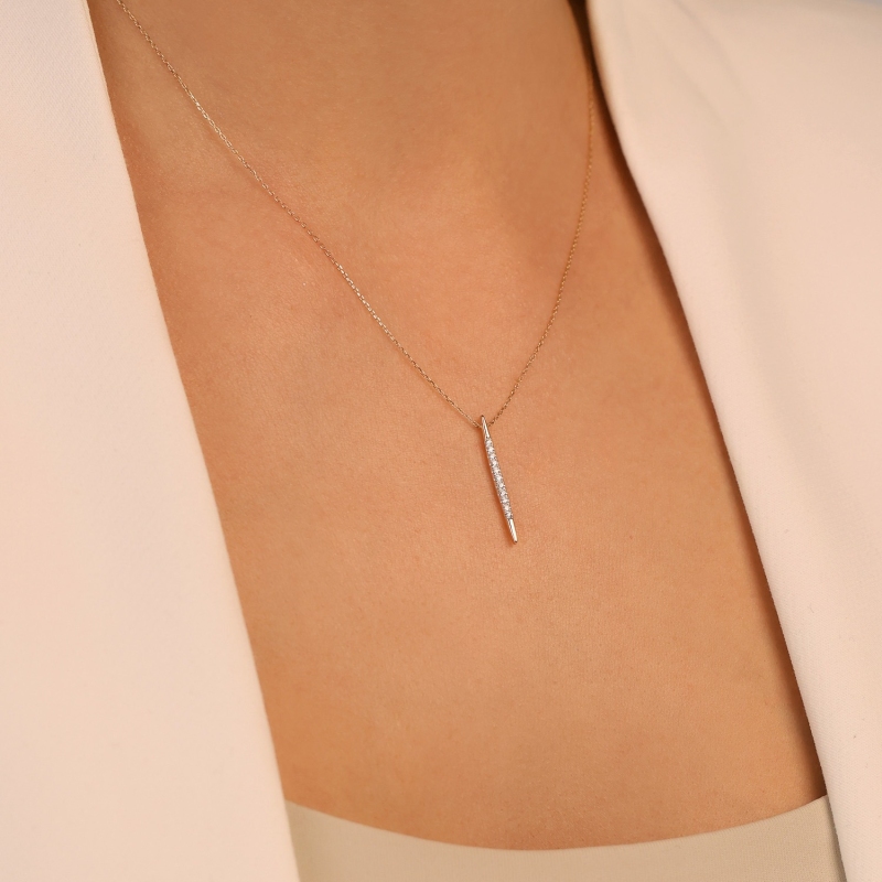 Naszyjnik z diamentami (N12719 Y C) - zdjęcie: 2