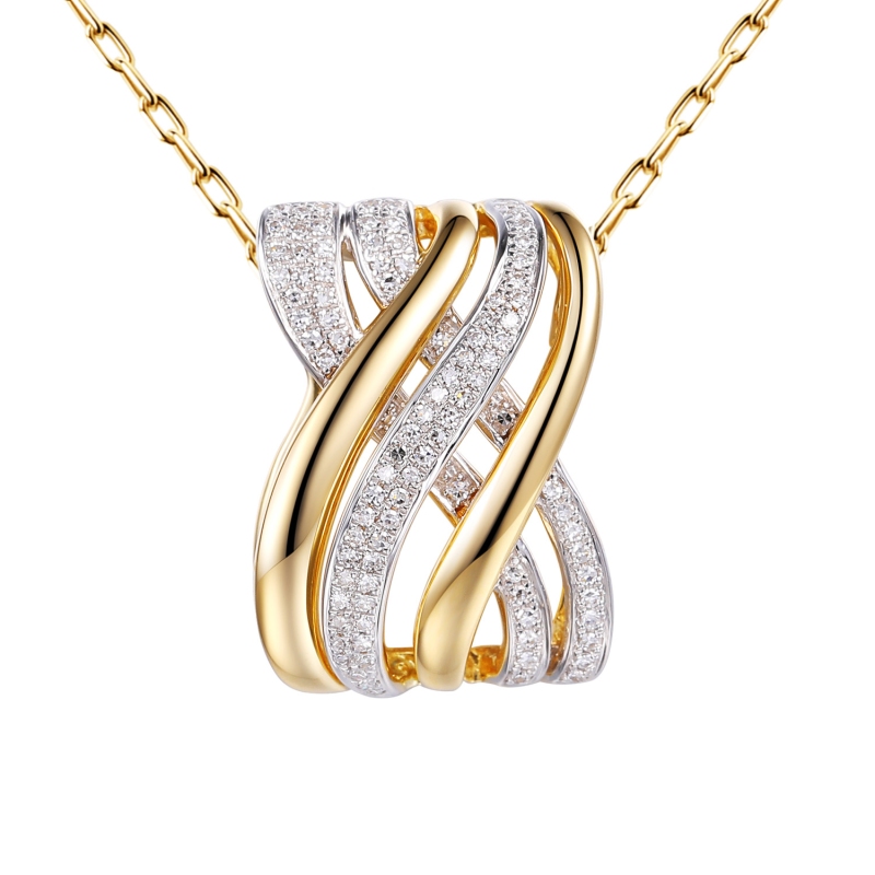 Zawieszka z żółtego złota z diamentami - 0,22 ct (P67880 Y) - zdjęcie: 1