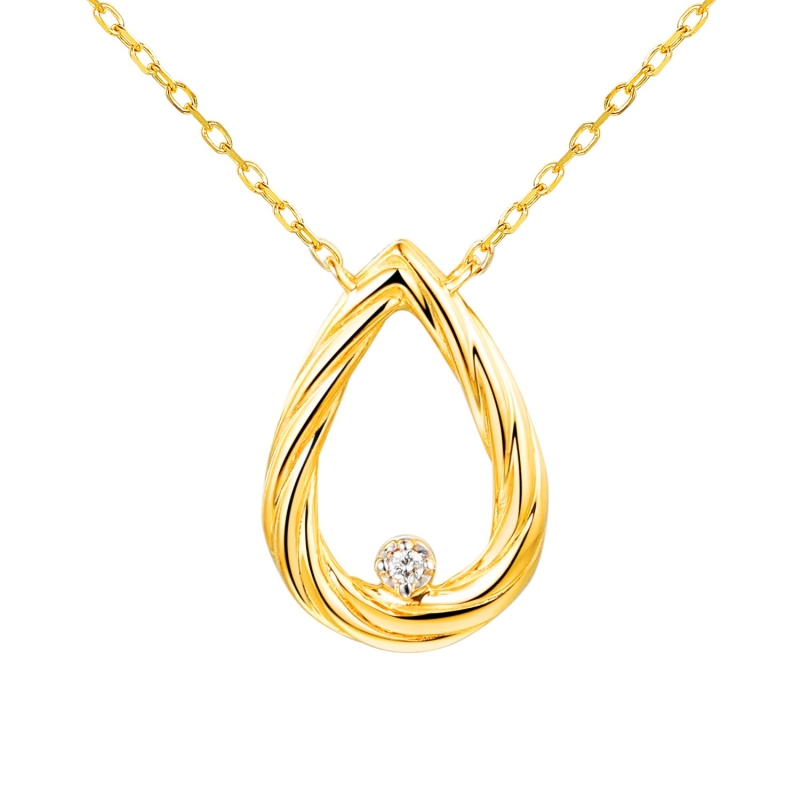 Naszyjnik z diamentem (N12722 Y C 0,01ct) - zdjęcie: 1