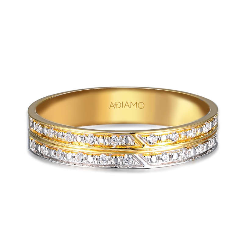 Obrączka z diamentami, 4 mm (O-R99908 YW): 8 - zdjęcie: 3