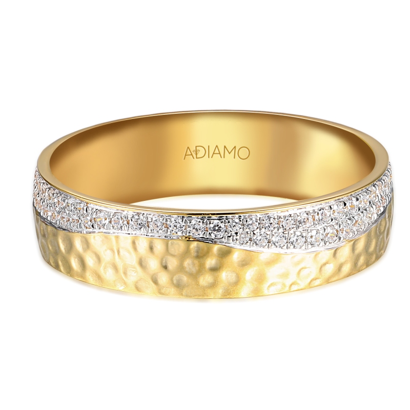 Obrączka z diamentami, 5 mm (O-R99874 YW): 8 - zdjęcie: 3