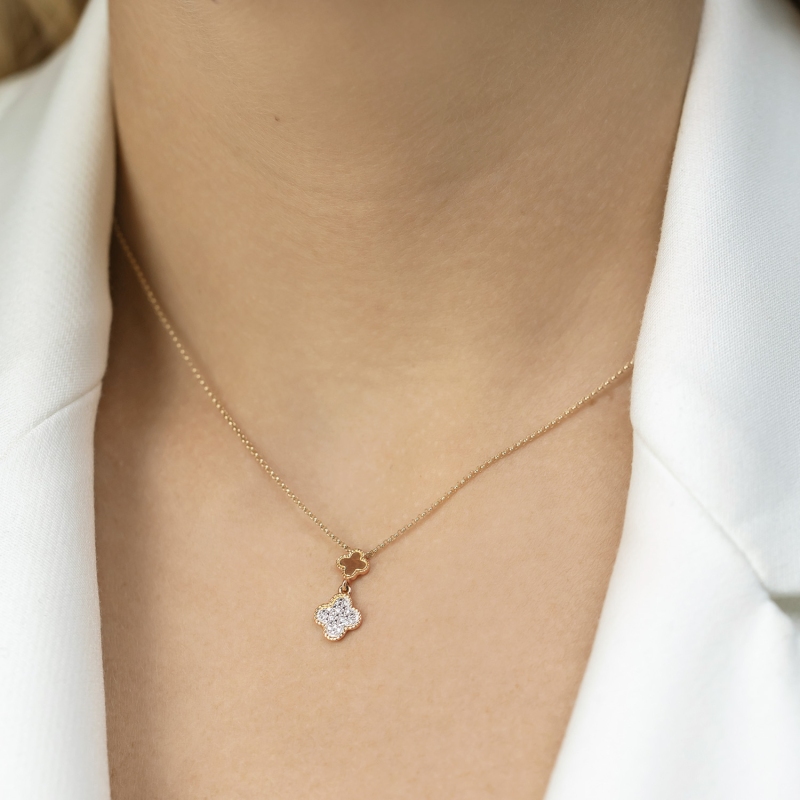 Naszyjnik z diamentami (N12242 Y G) - zdjęcie: 2