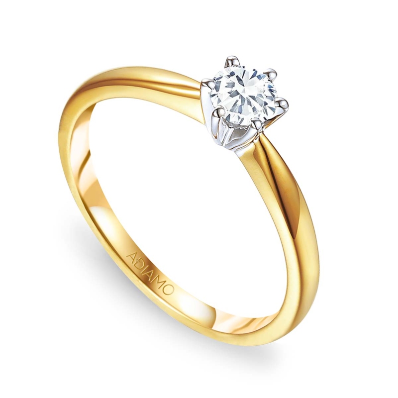 Pierścionek z diamentem dwukolorowe złoto pr.585 R34130 0,25ct: 11 - zdjęcie: 1