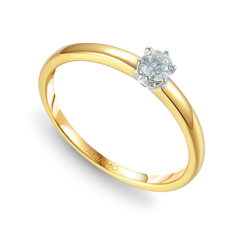 Pierścionek z diamentami (R24275 YW 0,15ct): 9 - zdjęcie: 1