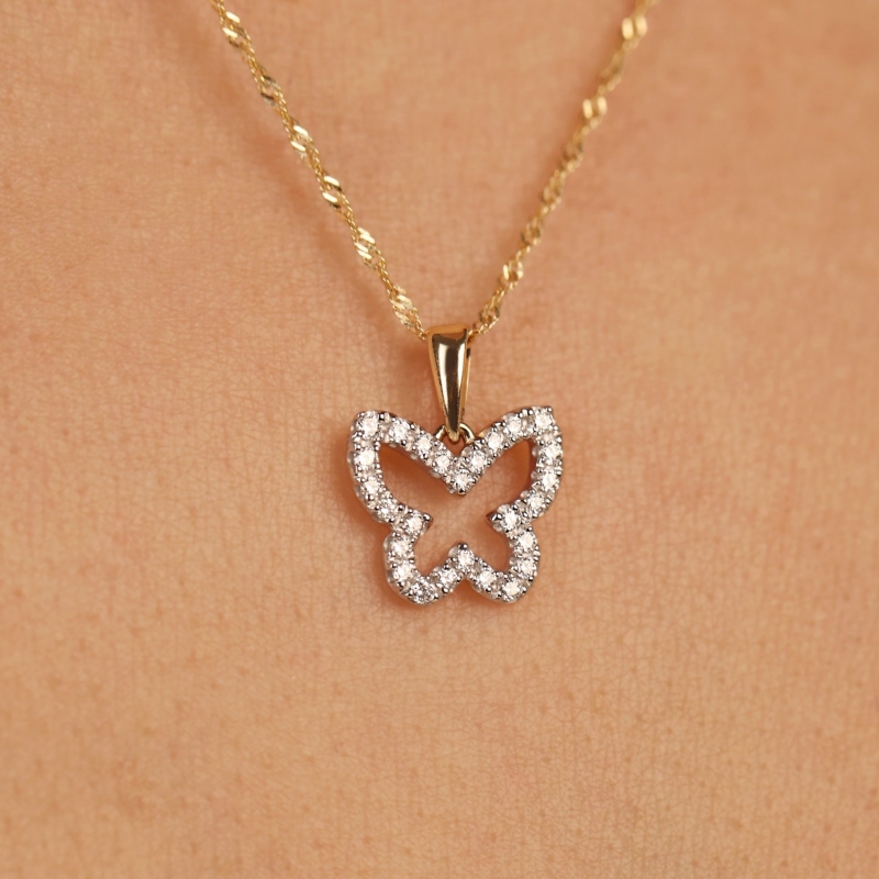 Zawieszka motyl z diamentami (P97754 Y) - zdjęcie: 4