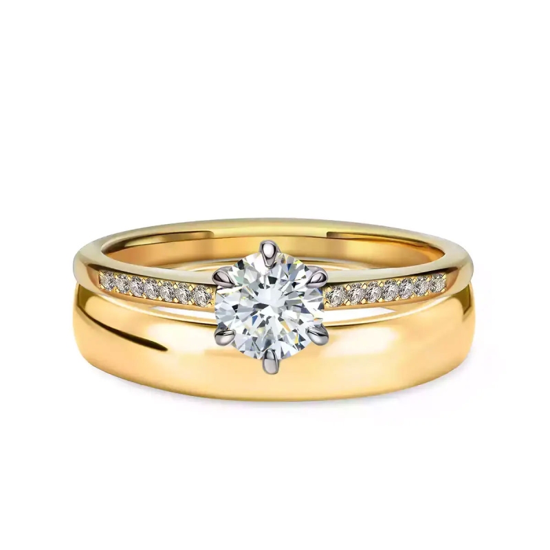 Obrączki ślubne, żółte złoto, półokrągłe, 4mm: 14, 19 - zdjęcie: 3