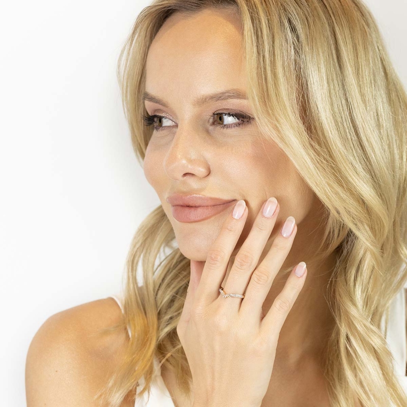 Pierścionek z białymi topazami i diamentami (R82010 Y WT): 14 - zdjęcie: 2