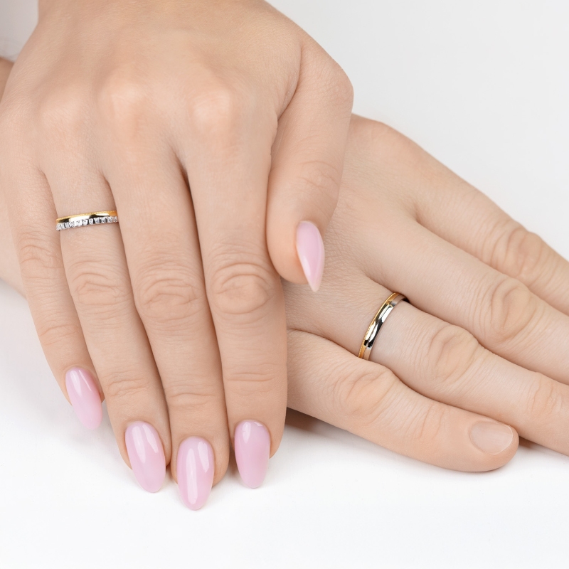Obrączka z diamentami, 3 mm (O-R99869 YW): 8 - zdjęcie: 2