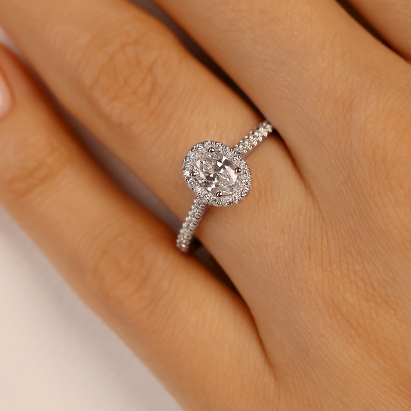 Pierścionek z diamentami laboratoryjnymi w białym złocie (R95581 W LGD 0,51ct): 10 - zdjęcie: 6