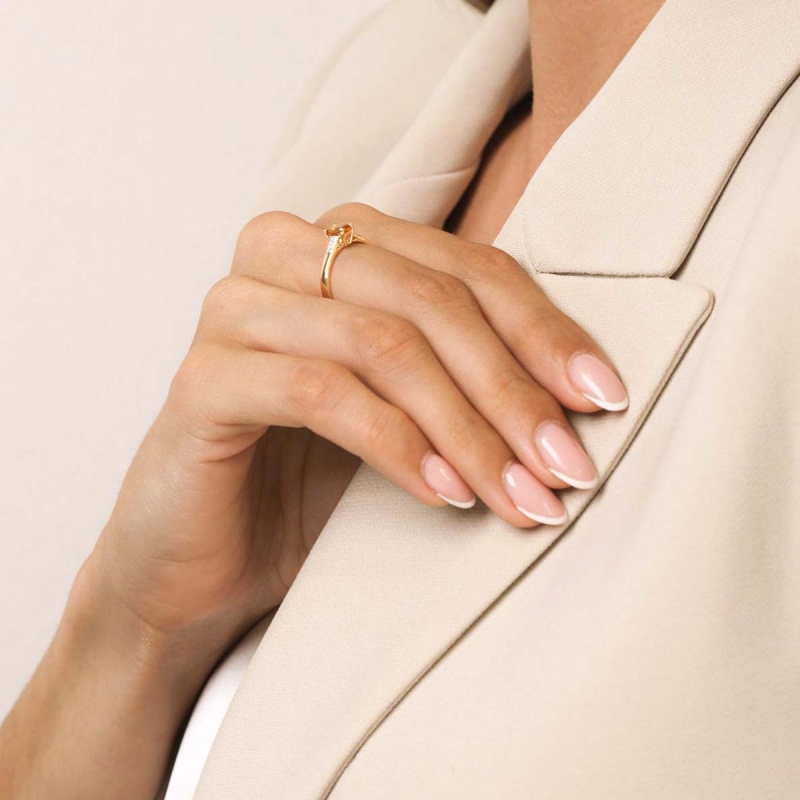 Pierścionek z cytrynem i diamentami (R84147 Y CT): 7 - zdjęcie: 5