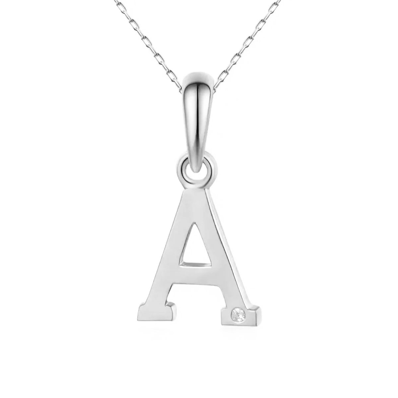 Zawieszka z białego złota z diamentem - litera A (P79338 W) - zdjęcie: 1