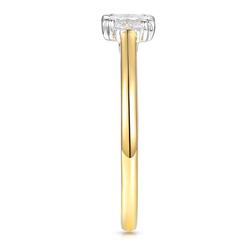 Pierścionek z diamentem laboratoryjnym w szlifie owalnym - 0,30 ct (R96118 YW LGD 0,31ct): 10 - zdjęcie: 3