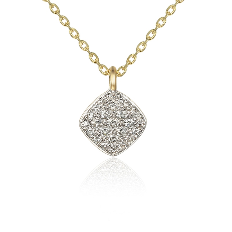 Naszyjnik z żółtego złota z zawieszką z diamentami - 0,07 ct (N08276 Y C D) - zdjęcie: 1