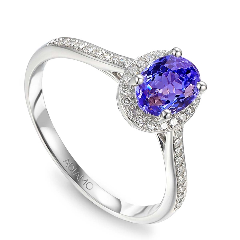 Pierścionek z tanzanitem i diamentami (R58727 W T): 13 - zdjęcie: 1