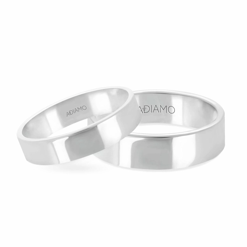 Obrączki ślubne, białe złoto, płaskie, 5mm: 8, 23 - zdjęcie: 1