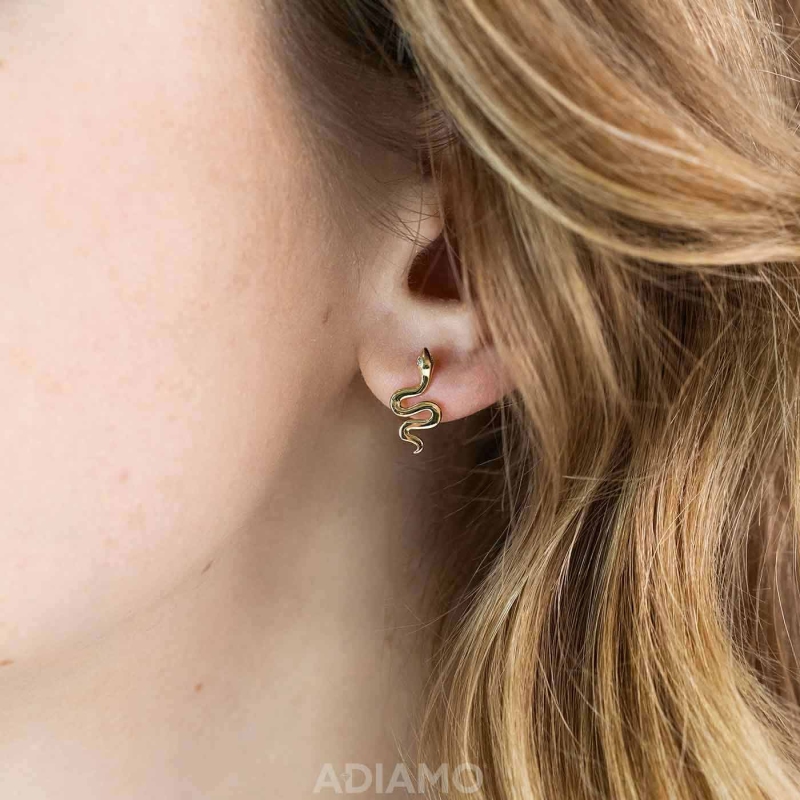 Kolczyki węże z diamentami (E88800 Y S) - zdjęcie: 2