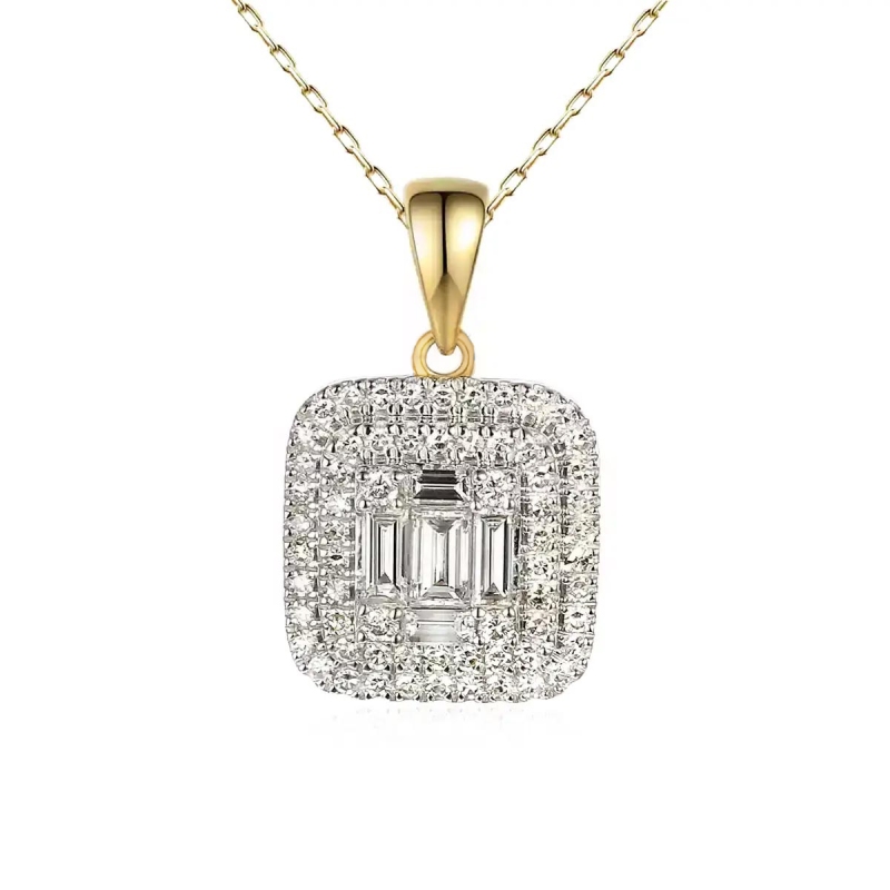 Zawieszka z żółtego złota z diamentami - 0,40 ct (P59279 Y) - zdjęcie: 1