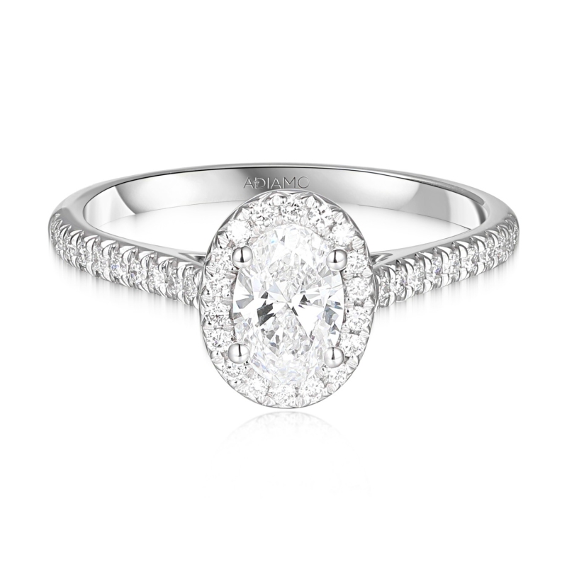 Pierścionek z diamentami laboratoryjnymi w białym złocie (R95581 W LGD 0,51ct): 10 - zdjęcie: 3