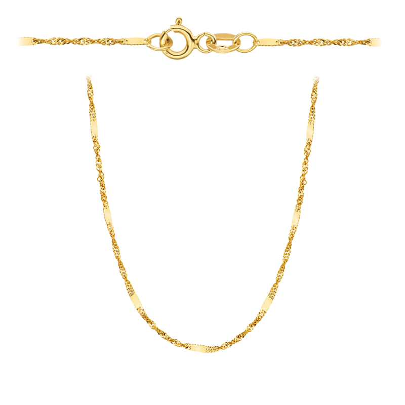 Łańcuszek złoty - singapur 45 cm (N00855 Y) - zdjęcie: 1