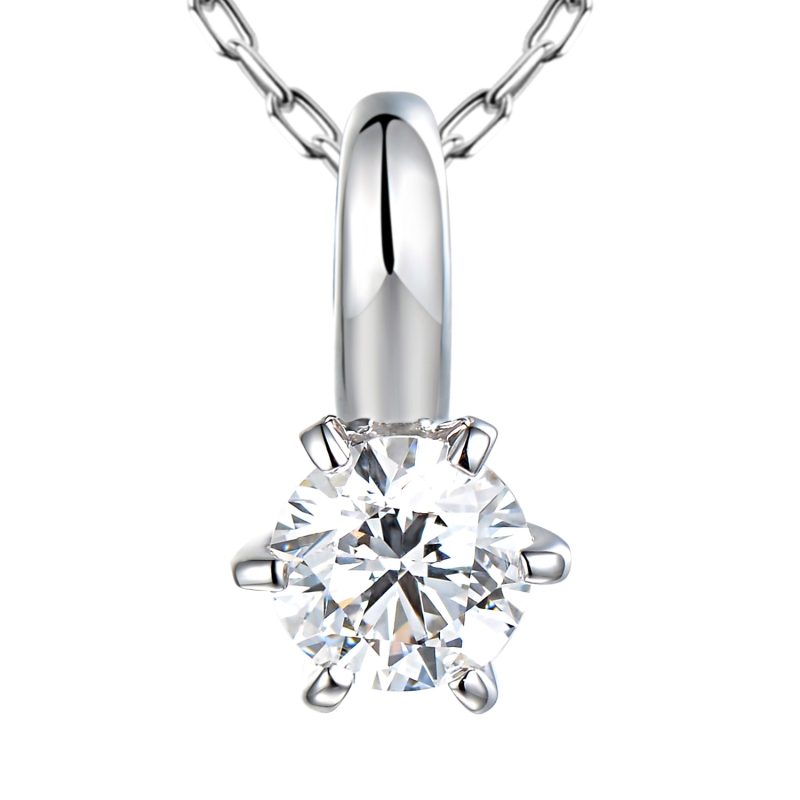 Zawieszka z białego złota z diamentem laboratoryjnym - 0,53 ct (P58829 0,53ct W LGD) - zdjęcie: 1