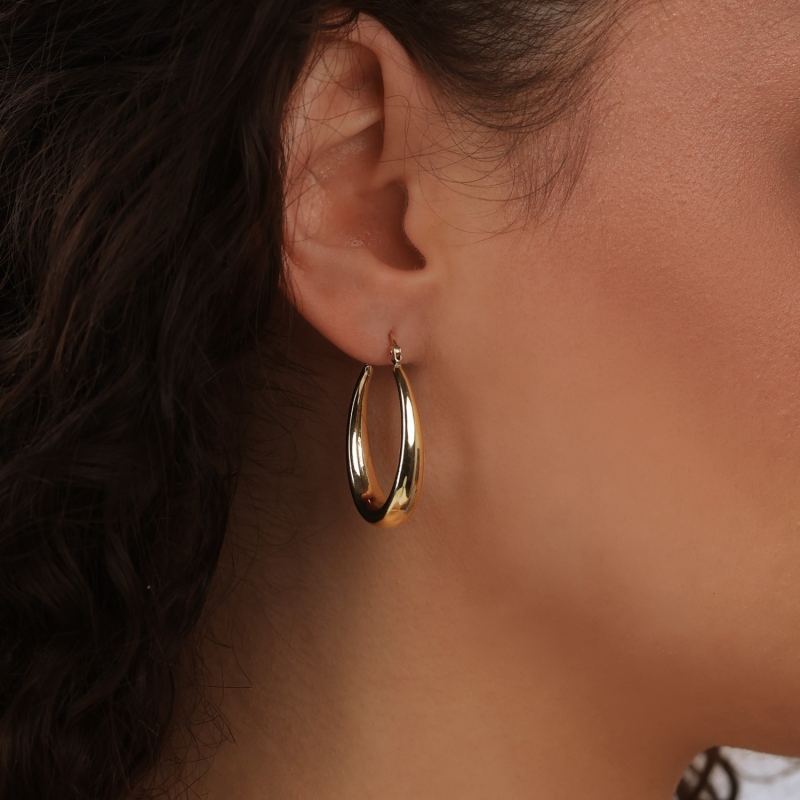 Kolczyki złote elongowane (E12092 Y A) - zdjęcie: 2