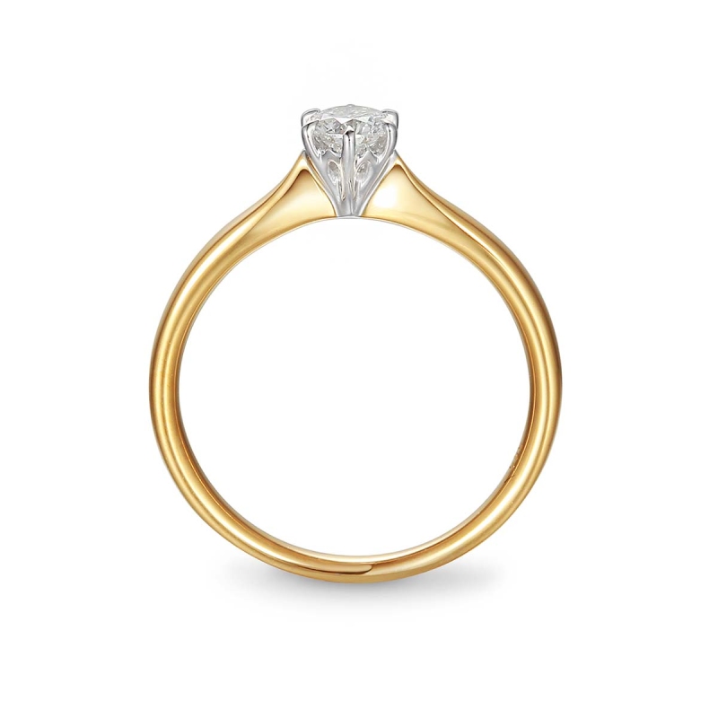 Pierścionek z diamentem, dwukolorowe złoto (R65754 YW 0,18ct): 8 - zdjęcie: 3