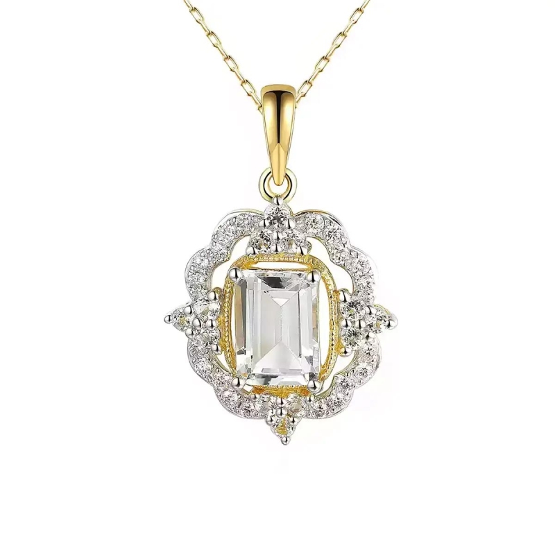 Zawieszka z białymi topazami diamentami (P71858 Y WT) - zdjęcie: 1