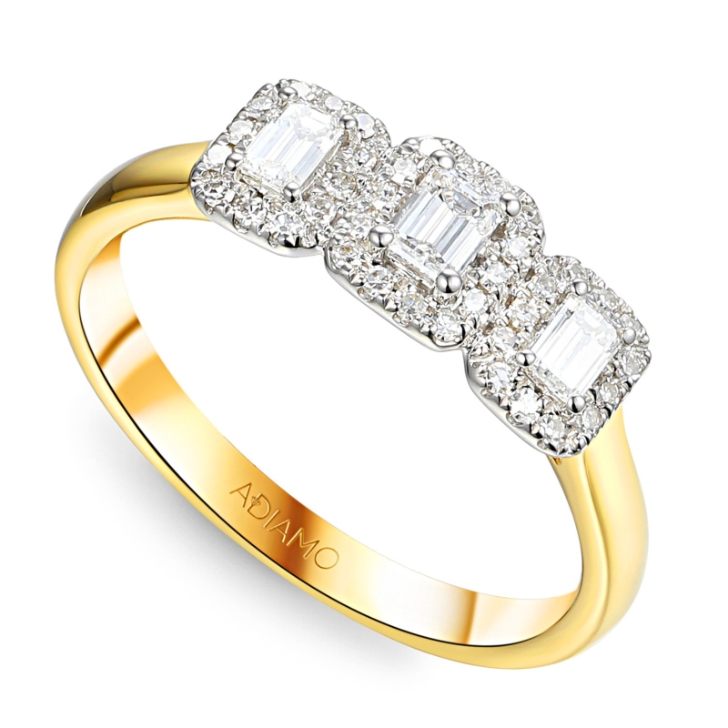 Pierścionek z żółtego złota z diamentami (R86092 YW): 13 - zdjęcie: 1