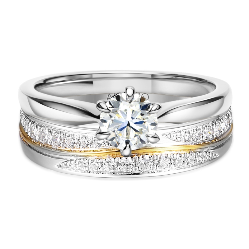 Obrączka z diamentami, 4,5 mm (O-R99888 YW): 8 - zdjęcie: 4