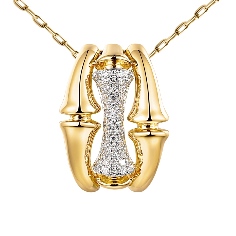 Zawieszka z żółtego złota z diamentami - 0,17 ct (P97094 Y) - zdjęcie: 1