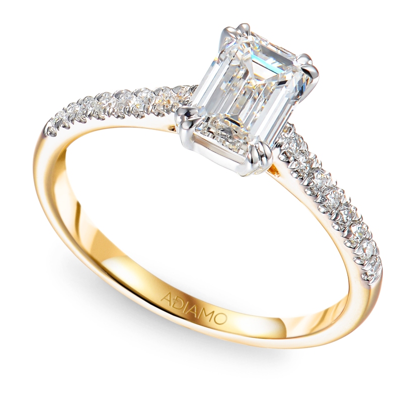 Pierścionek z diamentami laboratoryjnymi (R82483 1,05ct YW LGD) - zdjęcie: 1