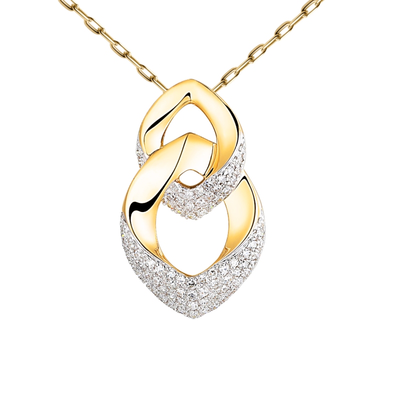 Zawieszka z żółtego złota z diamentami - 0,22 ct (P95403 Y) - zdjęcie: 1