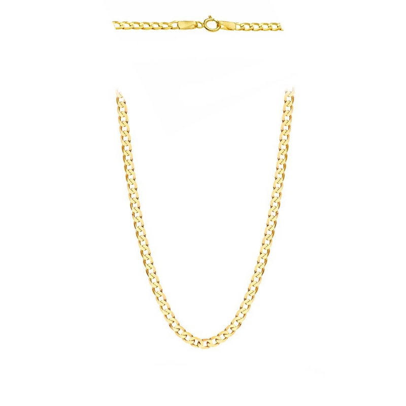 Łańcuszek z żółtego złota - splot pancerka - 45 cm (N35 Y) - zdjęcie: 1