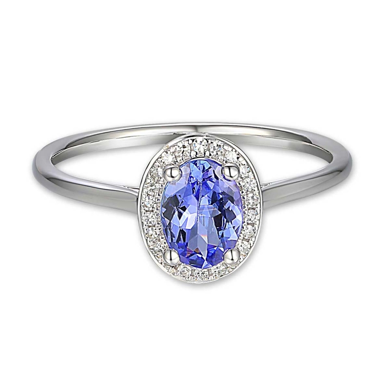 Pierścionek z tanzanitem i diamentami (R62898 W M T) - zdjęcie: 3