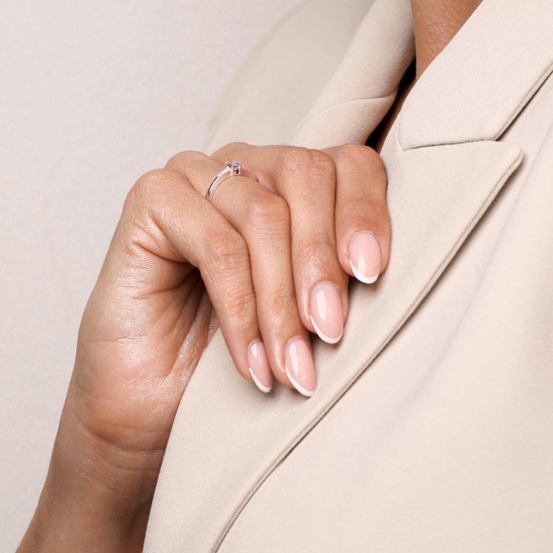 Pierścionek z tanzanitem i diamentami (R30620 W T): 9 - zdjęcie: 3